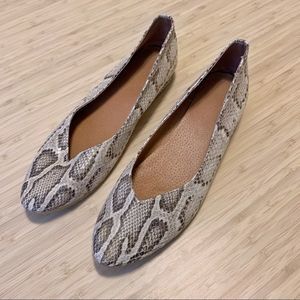 Handmade Leather Snakeskin Ballet Flats